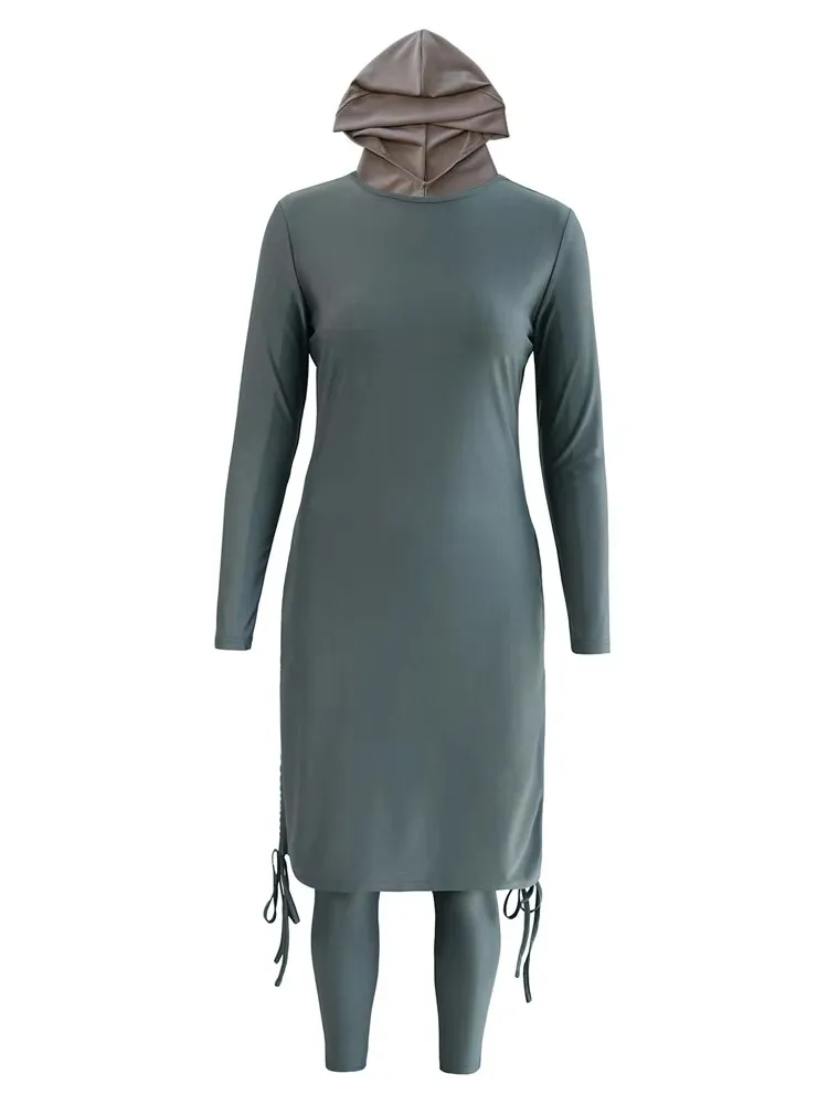

Female Burkini Muslim Swimwear 2024 Swimming Suit For Women Modest Swimsuit Islamic Clothing Sets 3 Pieces Fashion Dress Large