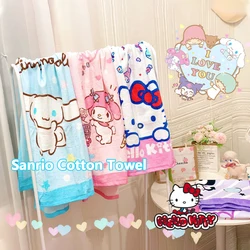 Hello Kitty Sanrio ręcznik melodia chłopiec dziewczynka koc kreskówka ręcznik kąpielowy bawełniany ręcznik plażowy duży owinięty ręcznik pokrowiec koc