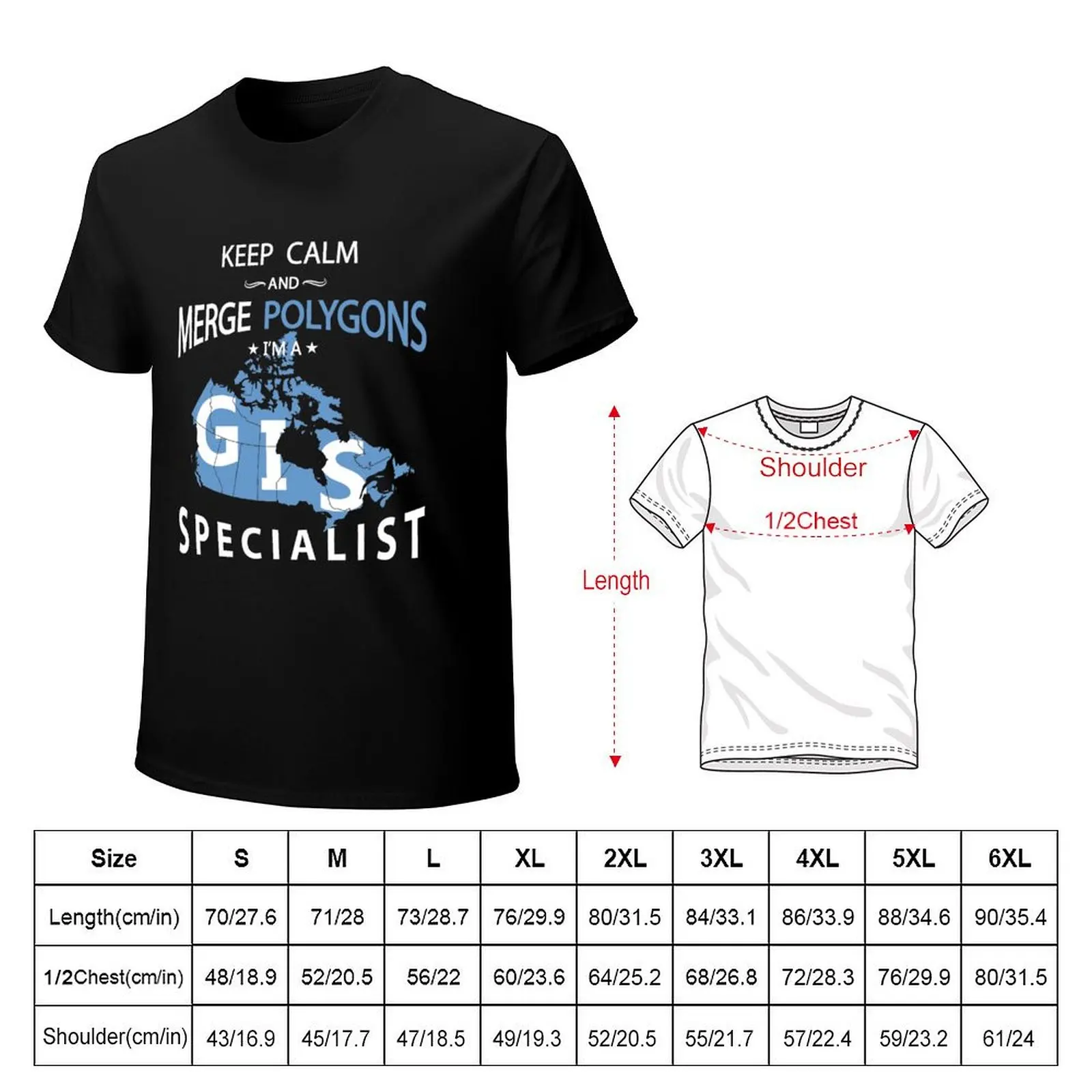 GIS Specialist/ Geographic Information Systeme Canada T-Shirt Basic Plain Short Sleeve Crew Neck Tee
