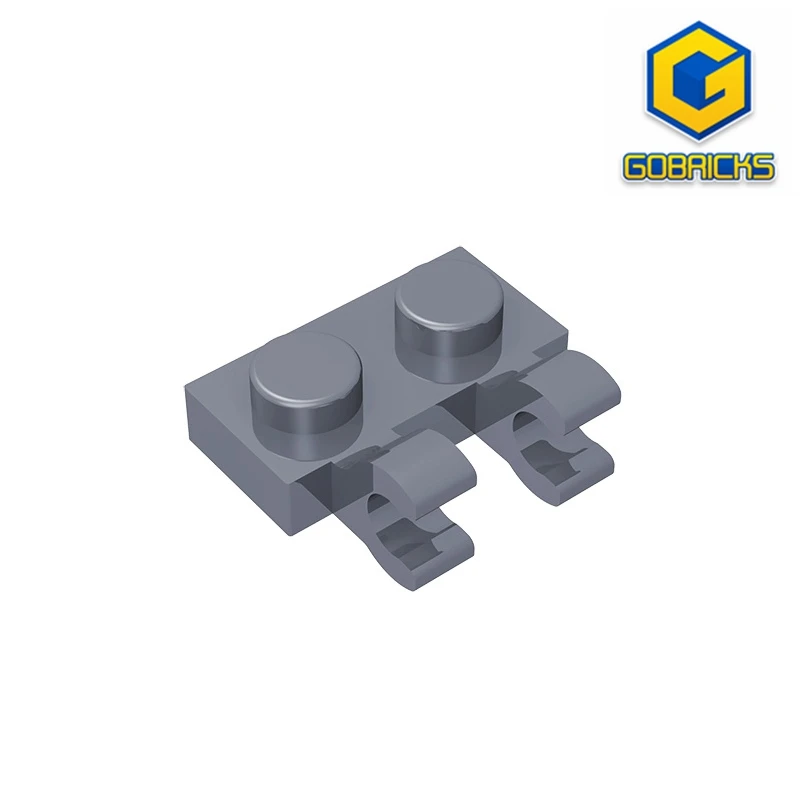 MOC PARTS GDS-816 Plate, Modified 1 x 2 with 2 U Clips (Horizontal Grip) compatible with lego  60470  pieces of children\'s toys