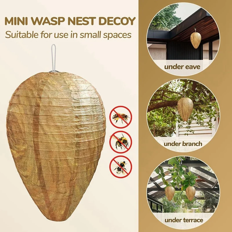 2 Pcs Wasp Nest Decoy Wasp Deterrent For Outdoor Hanging, Home And Garden Durable Easy To Use B