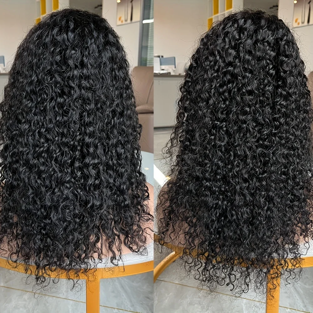 نصف باروكة خصلات الشعر المستعار الإنسان مع الرباط مقاطع سلس الطبيعية الأسود غريب مجعد نصف الباروكات آلة كاملة نصف عقال شعر مستعار
