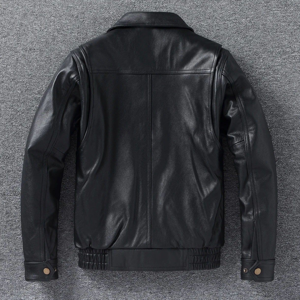 سترة جلدية للرجال من جلد البقر الناعم بتصميم جديد لعام 2025، سترة منفوخة كاجوال قصيرة الحجم مع طية صدر السترة #2