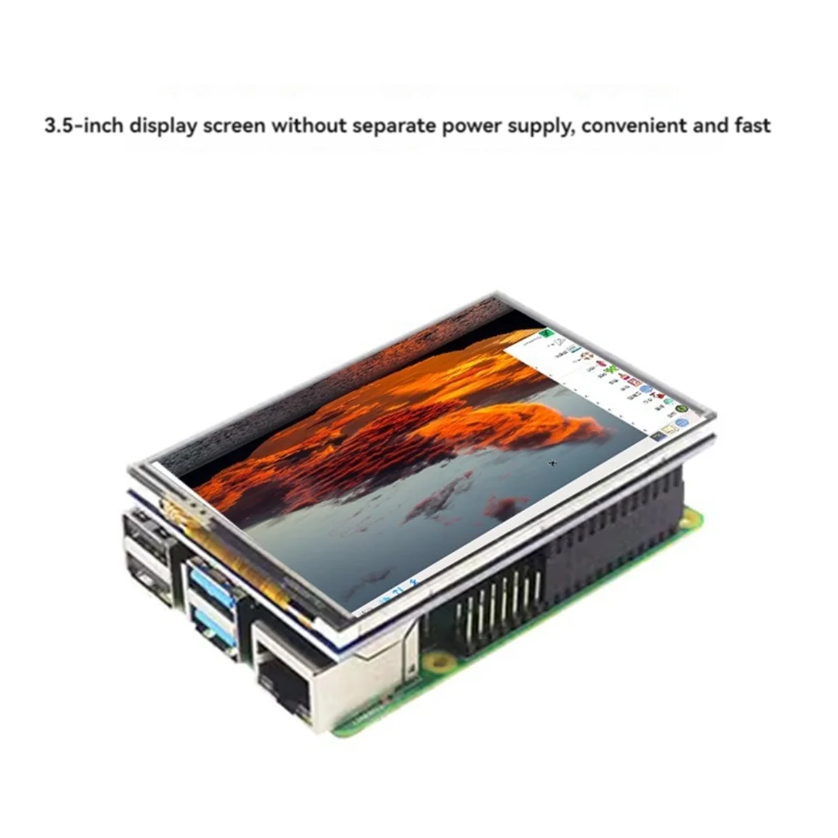 Popular para Raspberry Pi 5 Kit de pantalla táctil de 3,5 pulgadas 20fps tasa de actualización disipador de calor de carcasa ABS con tarjeta TF de 32G para Pi 5