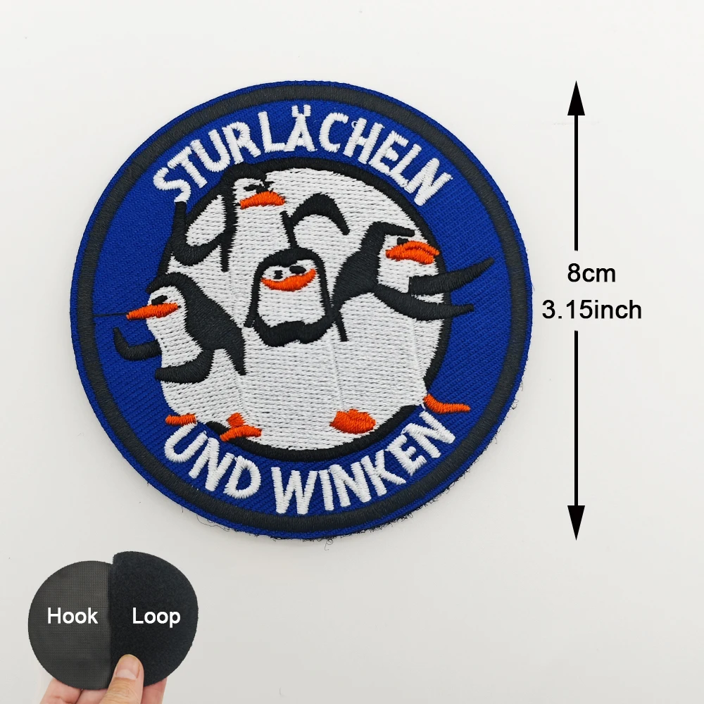 Neuartiger Cartoon-Pinguin-Aufnäher mit Klettverschluss, taktisches militärisches Moralabzeichen zum Selbermachen für Kleidung, Rucksack, Jacke, Weste, Hut