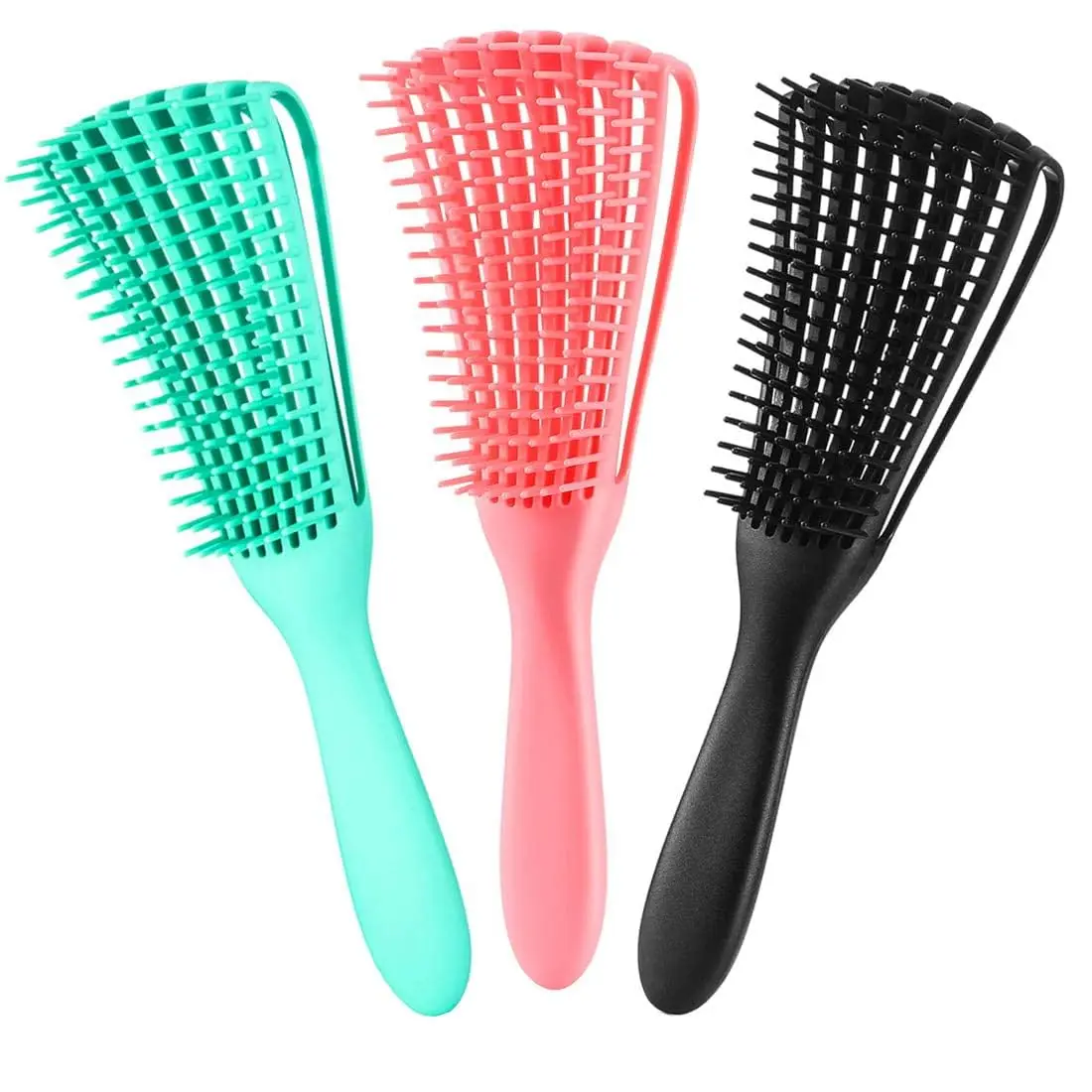 3 Pcs Detangling Brush Set for Afro Hair 3a-4c, Wet Dry Curly Kinky Wavy Thick Long Hair Styling Brush for Women