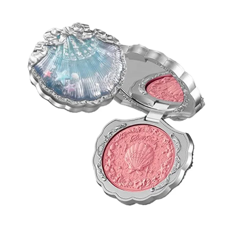 Makeup Flowers Window Shell Pearl Collection Seidensatin-Rouge, leichtes, hochpigmentiertes Rouge, Puder, langanhaltende Gesichtsrouge