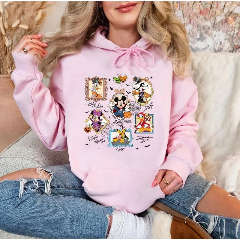 เสื้อฮู้ดดี้ลายดิสนีย์ มิกกี้และฟลานเดอร์ส สำหรับผู้หญิง ฤดูใบไม้ร่วงและฤดูหนาว รุ่นใหม่ เสื้อฮู้ดดี้ลำลองแฟชั่นสตรีทสำหรับผู้ชายและผู้หญิง