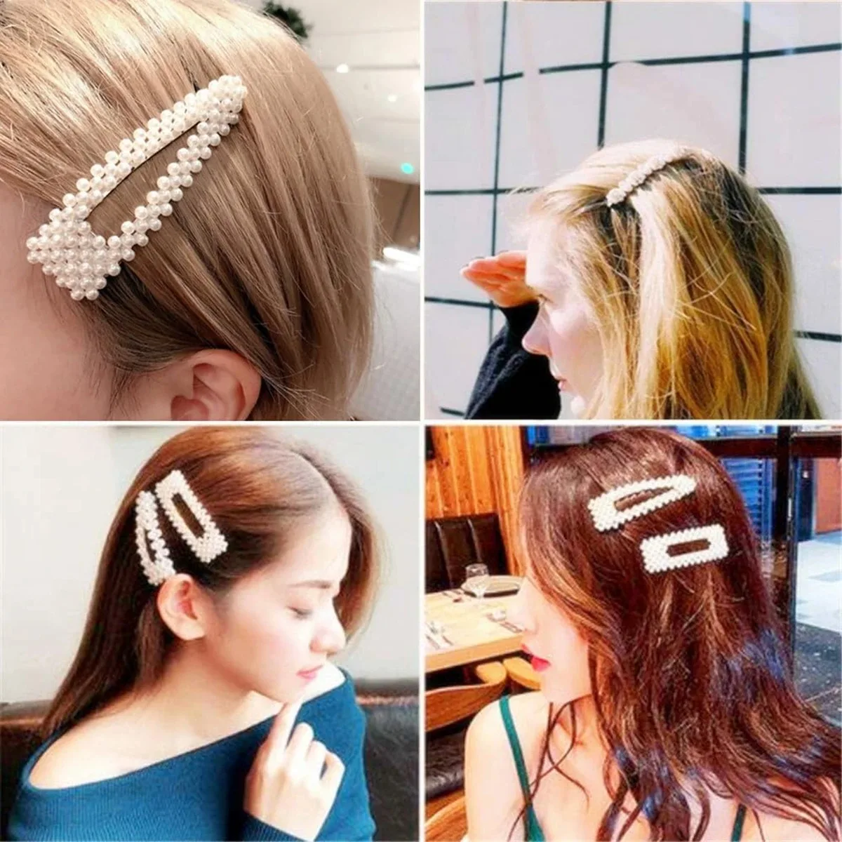 12/50 Pieces Stylish Elegant Pearl Bow Hair Clips French Chic Side Clips for Daily Use image 6