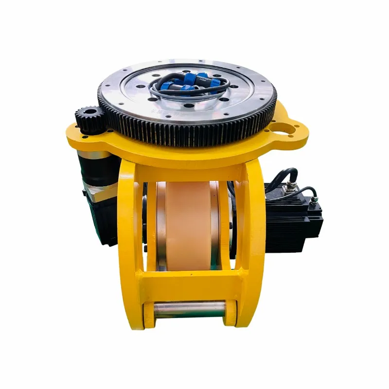 Double support shock absorber drive wheel for robot