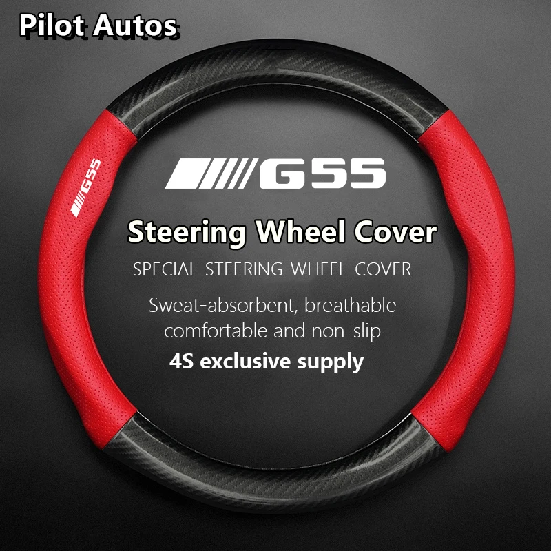 

For AMG G 55 G55 Steering Wheel Cover Genuine Leather Carbon Fiber Summer Winter Women Man