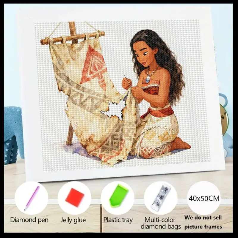 1 قطعة موانا ديزني الأميرة 5D DIY الحفر الكامل الماس اللوحة مجموعة كاملة ، المحيط مغامرة الشراع إصلاح الكرتون الفن الحرفية للطفل #1