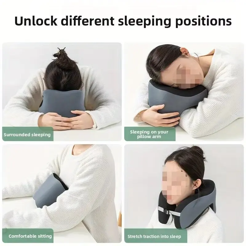 Memory Foam U‑Shape Neck Pillow Travel Airplane Sleeping Pillow Soft Cervical Head Neck Support Pillow For Car Office Nap Rest view 5