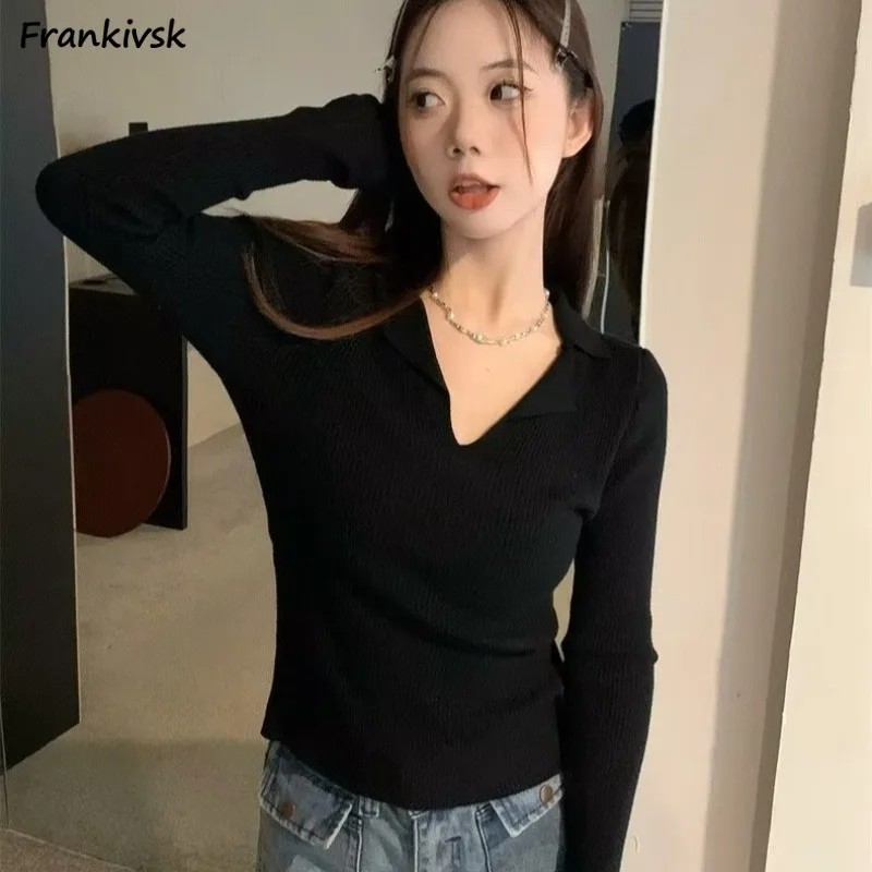

Sweaters Women All-matchTrendy Stretchy Long Sleeves Streetwear Hotwear Popular American Style Cropped Knitwear Y2k Autumn Daily