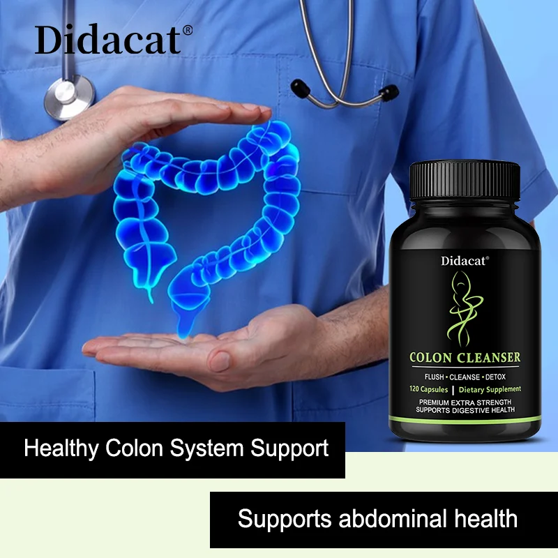 El desintoxicación y limpieza del colon contiene una cáscara de psyllium para un estómago saludable y limpio, promueve la absorción de nutrientes - 120 cápsulas