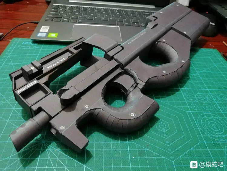 Paper Model FN P90 Submachine Gun 1:1 3D Puzzle DIY Educational Toy