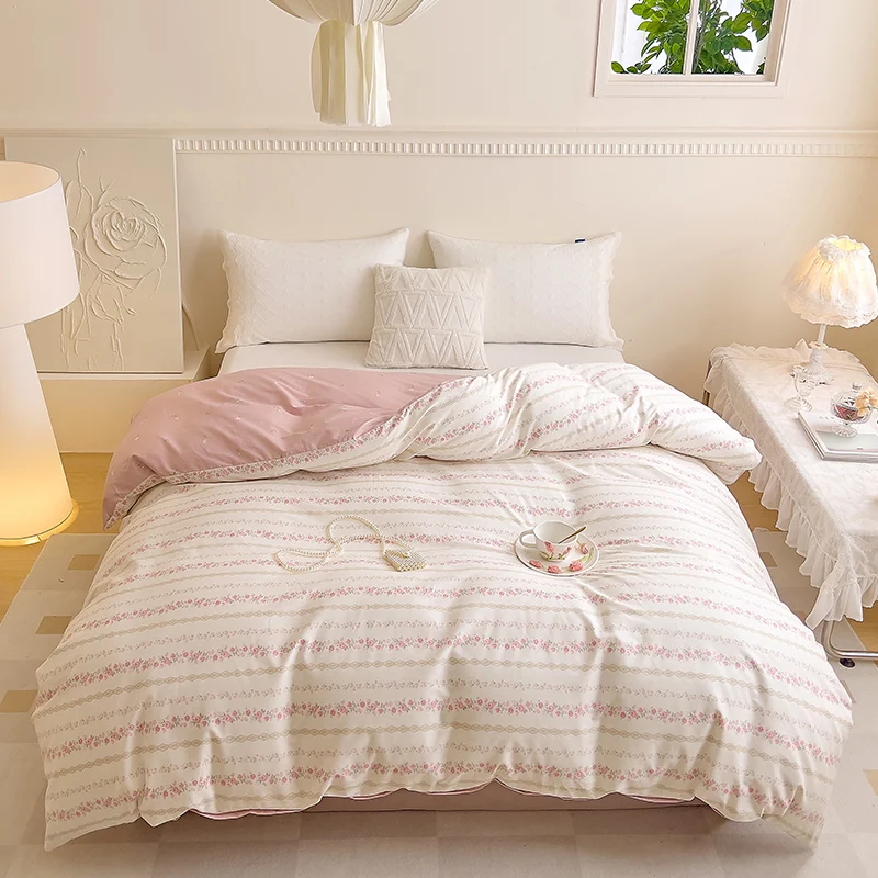 Bonenjoy Duvet Cover Pastoral Style Quilt Cover 100% Cotton Comforter Cover housse de couette Soft Bed Cover (No Pillowcase)
