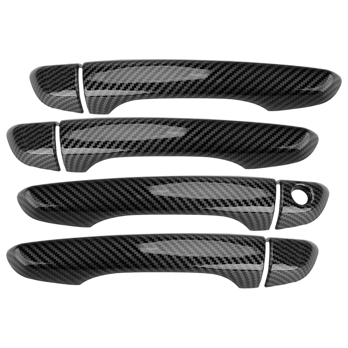 1 Set Car Carbon Fiber Style ABS Exterior Door Handle Cover Trim Fit for Hyundai Elantra 2017-2020