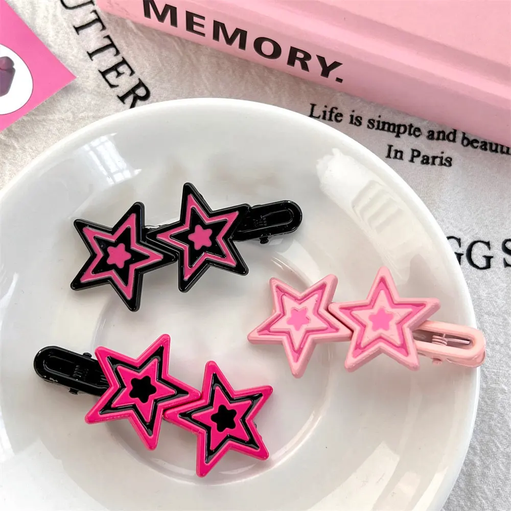 5Pcs Sweet Cool Wind Star Series Hairpin ins Spicy Girl Bang Hairpin Side Clip Headwear Clip Duck Mouth Clip