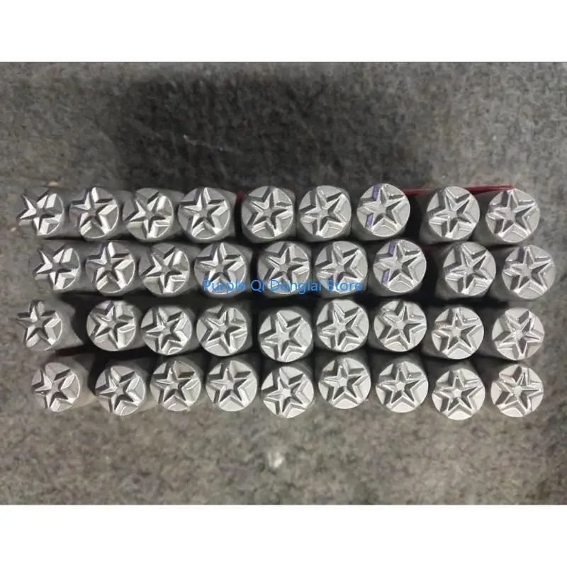 L21E Set Of 3 Five Pointed Star Pattern Metal Stamping Tool Kits Carbon Steel Stamps Jewelry Making Accessories