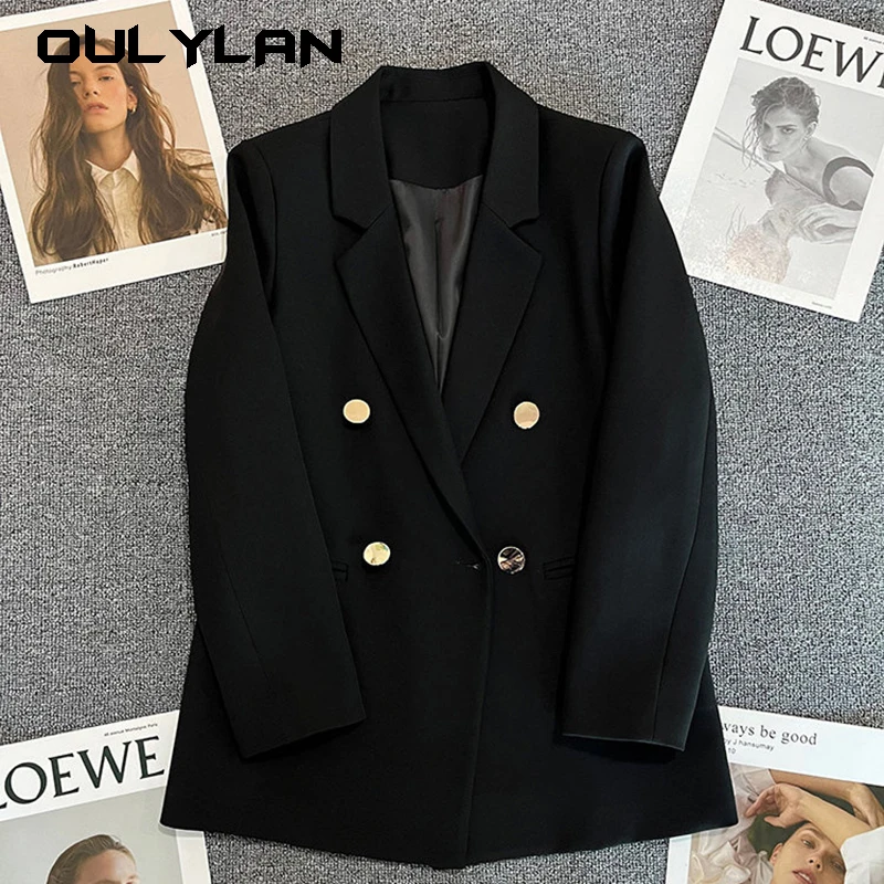 Office Blazers For Women 2024 Casual Fashion Long Sleeve New White Black Single Button Jackets Coats Blazer