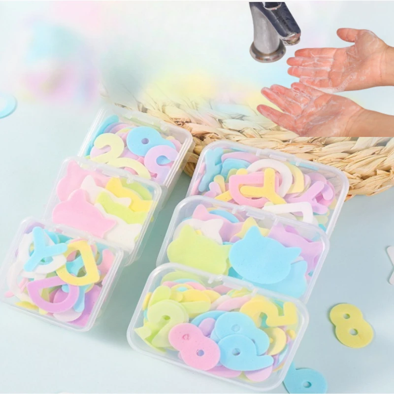 Random 2Box Soap Slices Bath Hand Washing Slice Sheets Outdoor Travel Scented Foaming Soap Paper Bath Clean Soap Tablets 2026New