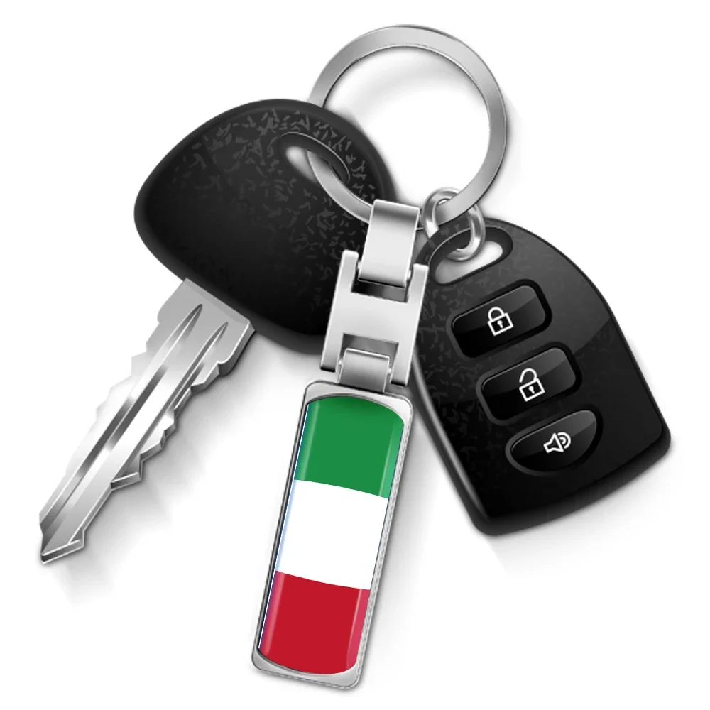 3D Realistic Flag Keychain - Car Keyring for Germany Spain Canada England Italy- Perfect Gift for Travelers & Flag Lovers