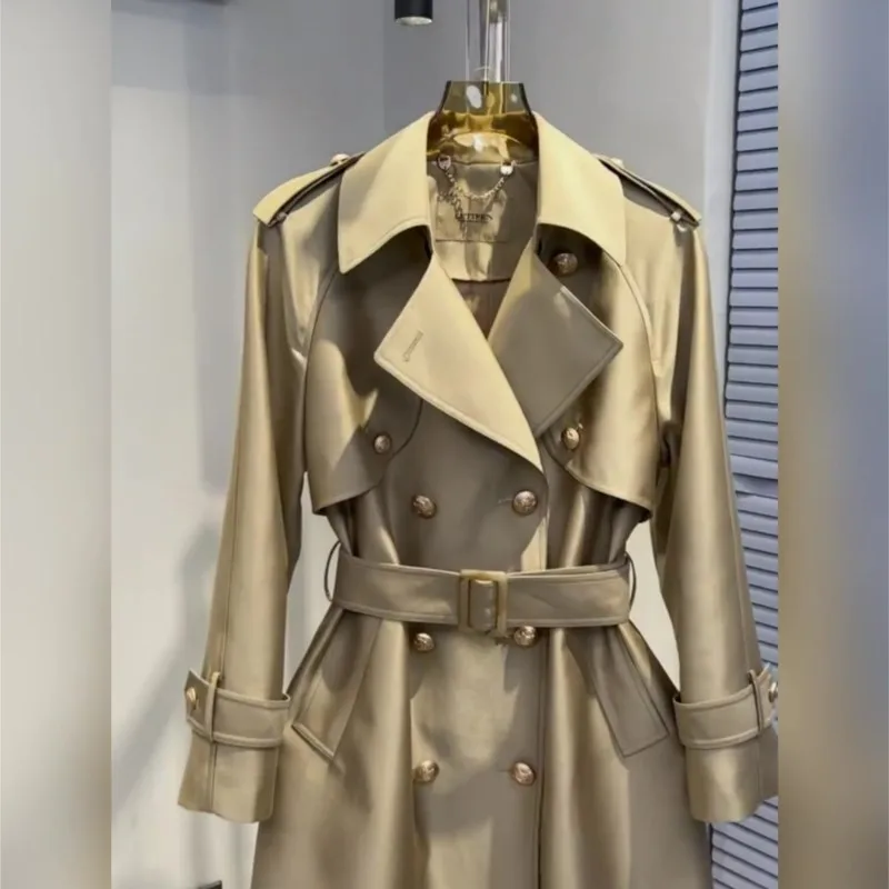 Trenchcoat Damen neues kleines Khaki für Frauen