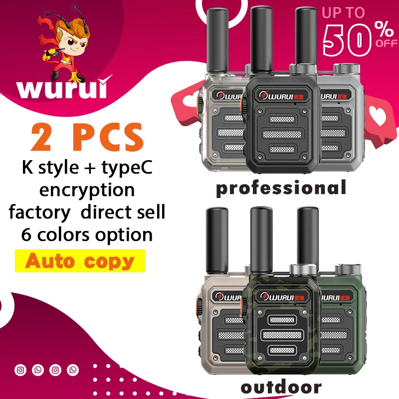 2 pcs wurui G63 radios walkie talkie scanner mini Two-way radio ham communication professional Amateur talky walky ptt uhf hunt