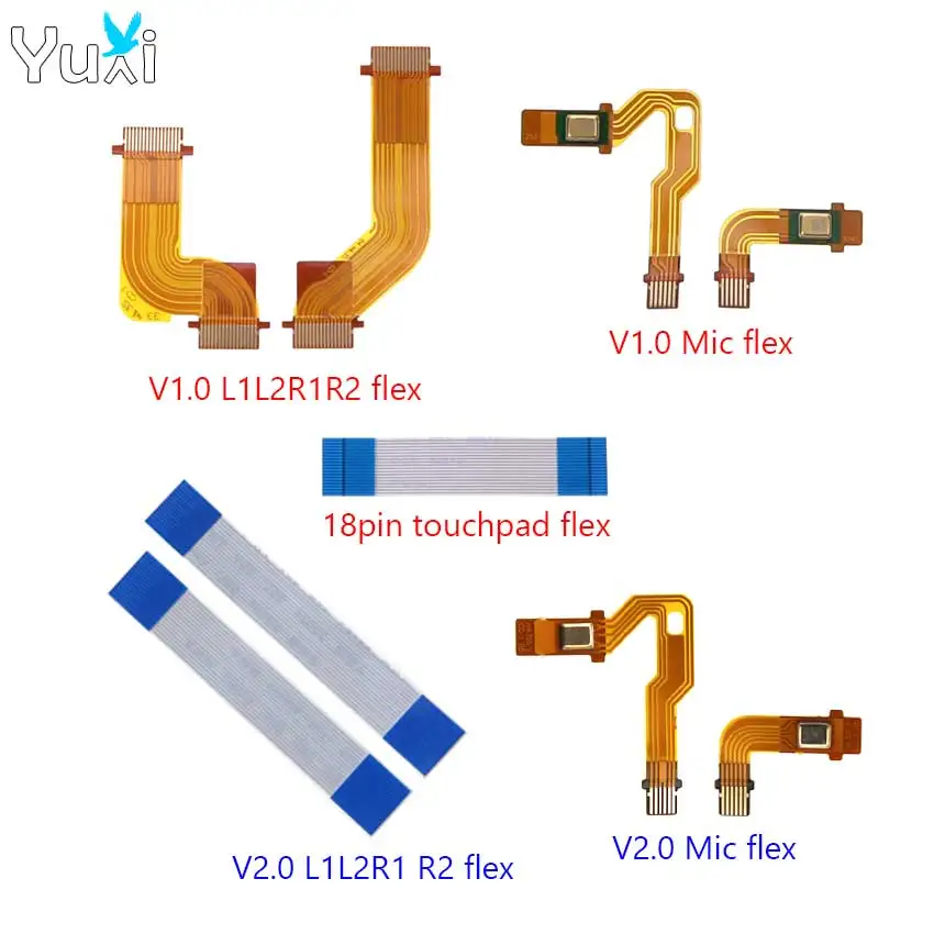 

YuXi L1 L2 R1 R2 Flex Cable Replacement For PS5 1.0 2.0 Left Right Trigger Button Flex Microphone 18Pin Touch Pad Ribbon Cable