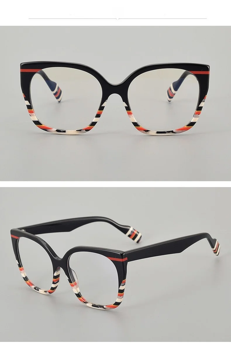 Belight البصرية كبيرة الحجم الجمع بين النظارات الملونة خلات إطار مشهد الرجال النساء النظارات 250