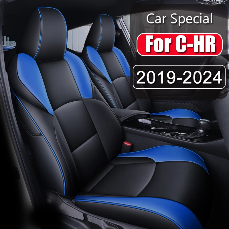 Luxury Custom Car Seat Covers For Toyota CHR 2019 2020 2021-2024 Waterproof Leather Seat Cushion Full Set Protective Accessories