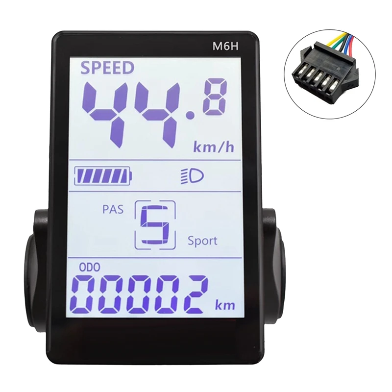 

M6H Electric Bike LCD Display Meter Dashboard 24V-60V Universal E Scooter LCD Panel Screen For Electric Bike