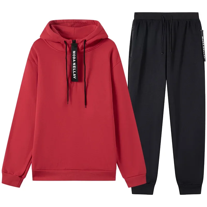 2026 Autumn Winter Hoodies Sets Hooded Sweatshirt Sweatpants Men Women Tracksuit Sets Casual Fashion Half-zip Hoodie Black Pants - view 4