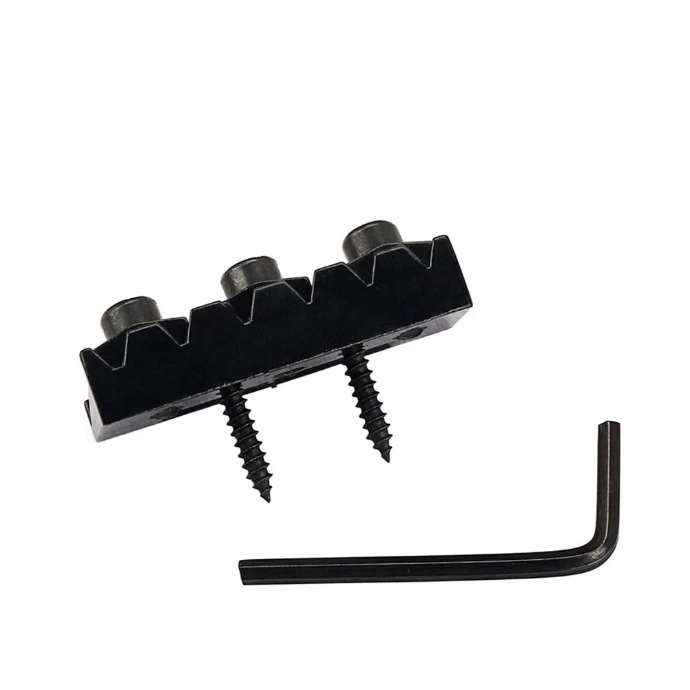

42mm Zinc Alloy Electric Guitar Locking Nut String Lock with Wrench Guitar Parts Accessories GAA02 (Black)