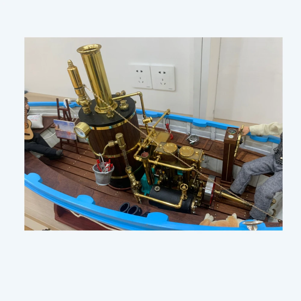 Barco de vapor chapado en oro de lujo francés, versión RTR, motor de vapor Vintage modificado mejorado, modelo de barco a vapor, Juguetes