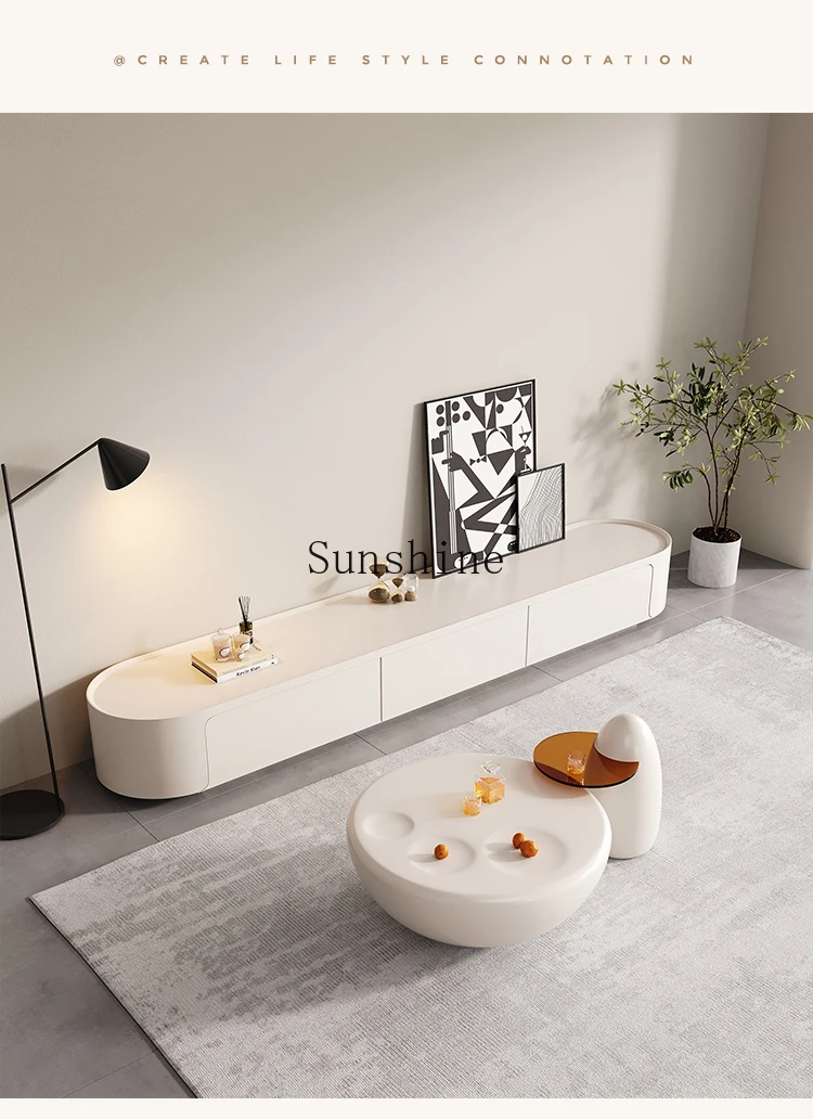 French cream style creative coffee table simple modern living room household cat claw round table size combination