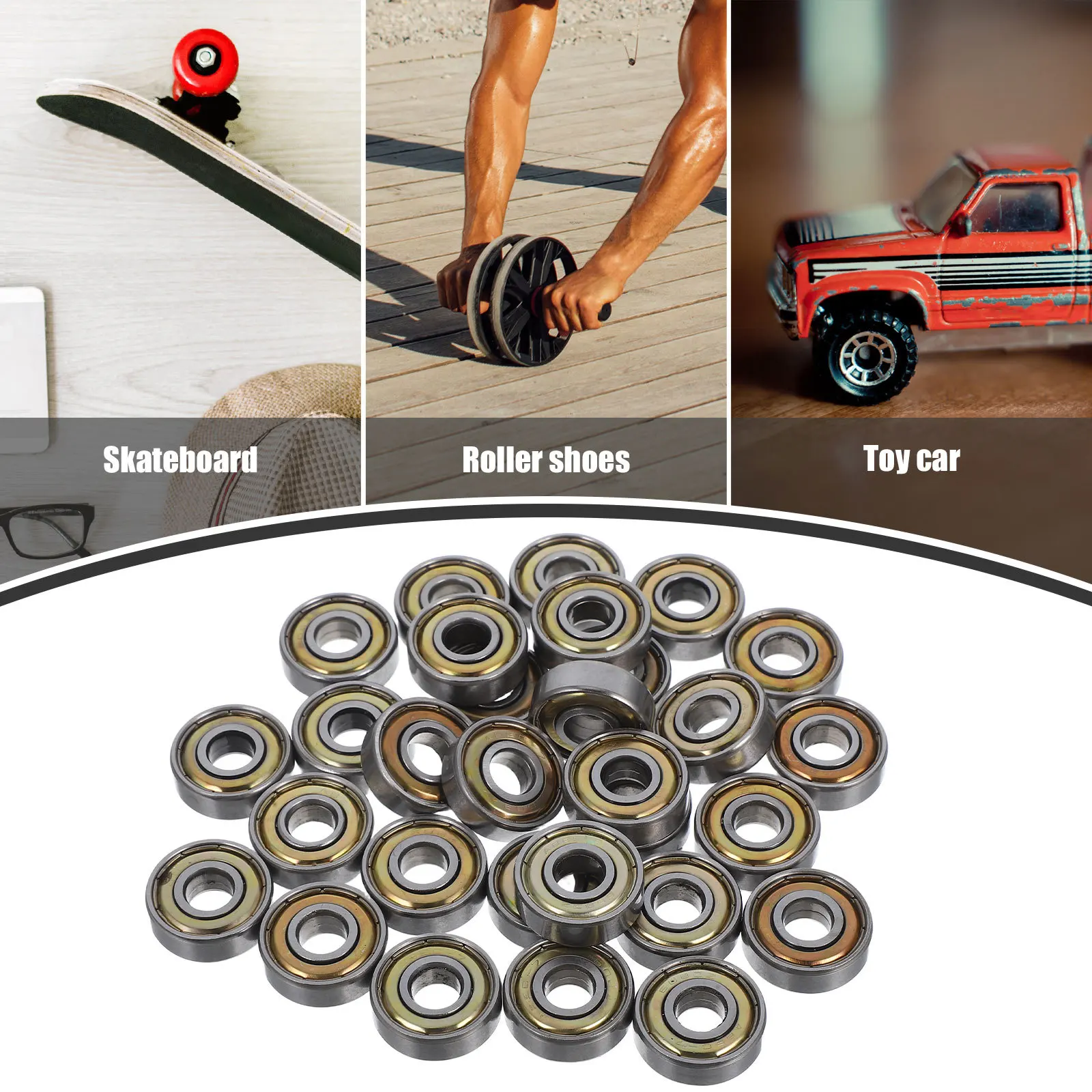 

30Pcs Skateboard Bearings Replacement Smooth Mini Ball Bearings for Scooter Inline Skates Skateboarding Hardware Parts