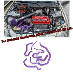 1992-2000 혼다 시빅 1.6L SOHC D15 D16 EG EK 실리콘 라디에이터 냉각수 호스 튜브 키트 배관 9개 10가지 색상
