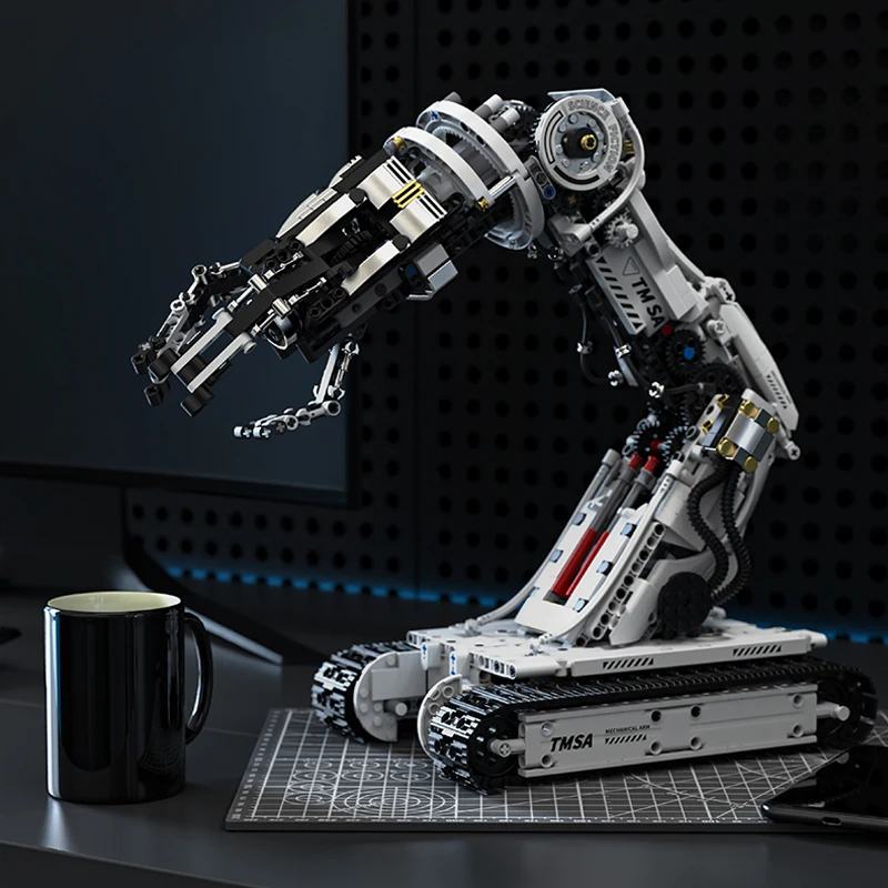 IN MAGAZZINO MOC Idea Tecnico RC Tracked Braccio robotico Building Blocks Mattoni Modello di assemblaggio Giocattoli fai da te per ragazzi Set regalo di Natale