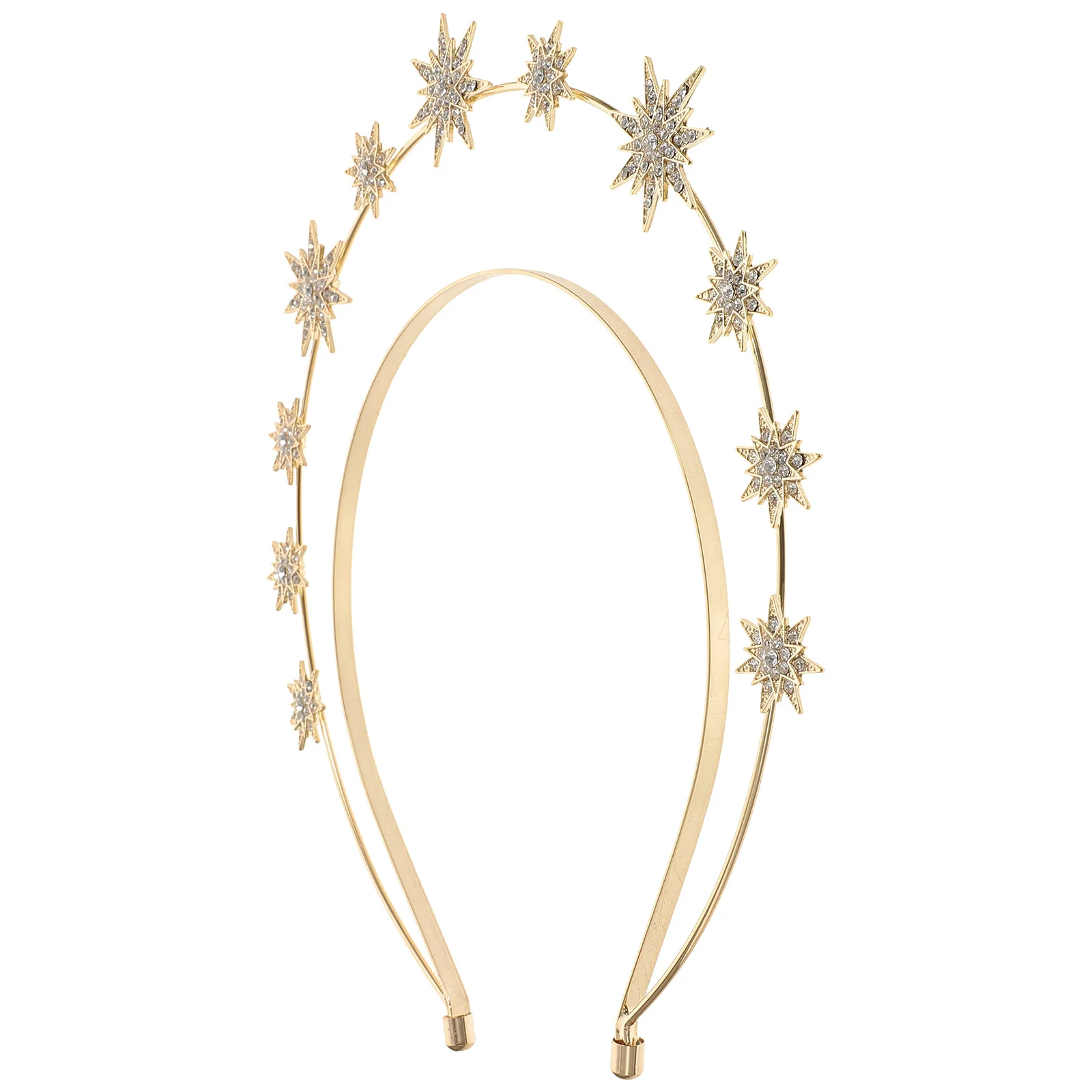 Faixa de cabeça estrela de camada dupla, resistente, seis pontas, aros de cabelo para mulheres, retrô, festa de natal, cosplay, deusa, feminino