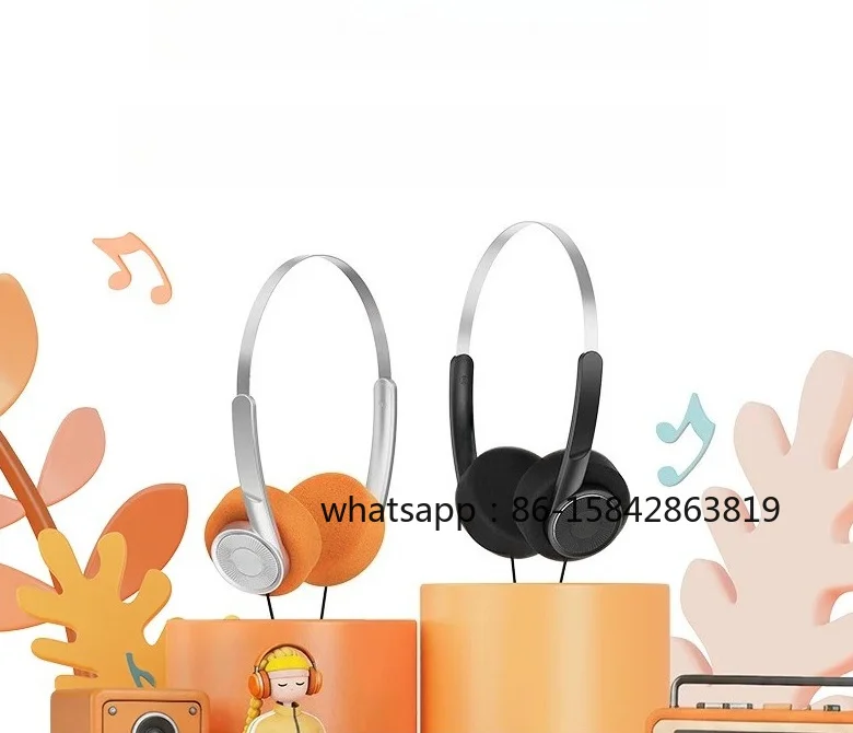 Vintage Headphones Wired Headphones HIFI Wired with Mic Earplugs