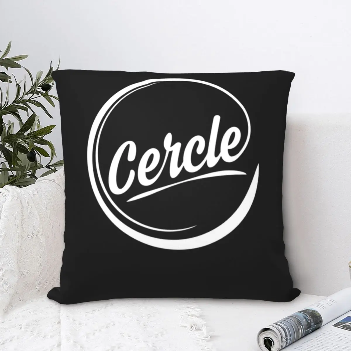 

Cercle Classic Square Pillowcase Polyester Pillow Cover Velvet Cushion Zip Decorative Comfort Throw Pillow For Home Bedroom