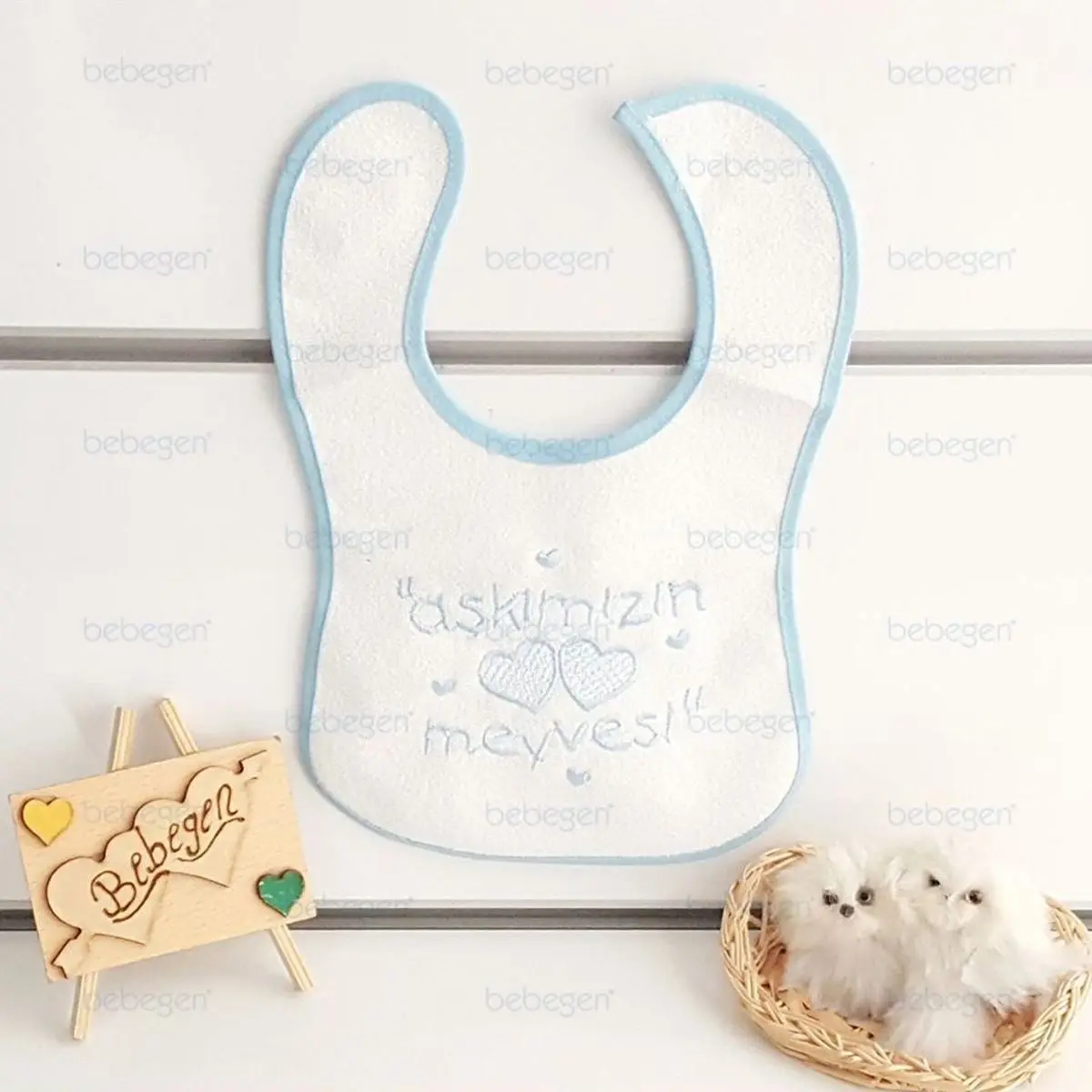 Fruit waterproof blue baby bib