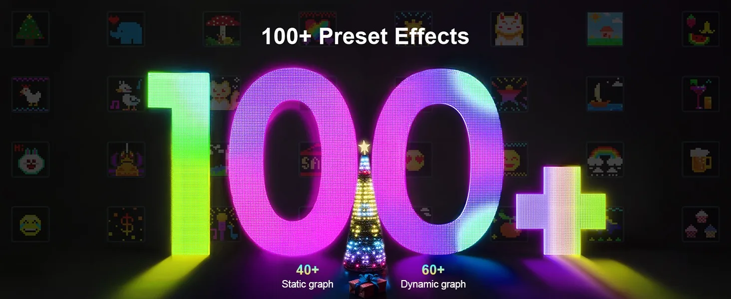 7FT 400LEDs Smart Christmas Tree Lights Fairy LED Lights with Star Topper DIY Color Changing App Remote for Christmas Tree Decor