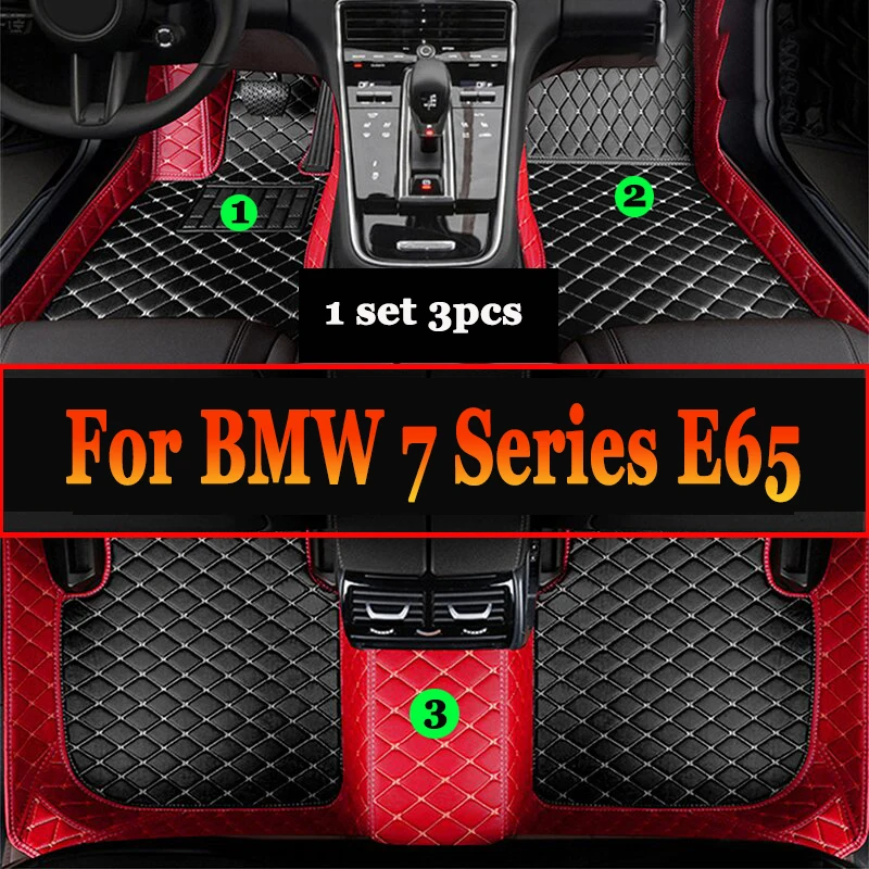 Car Floor Mats For BMW 7 Series E65 2001~2008 Anti-dirt Leather Mat Carpets Rugs Protective Pad Car Accessories Interior Parts