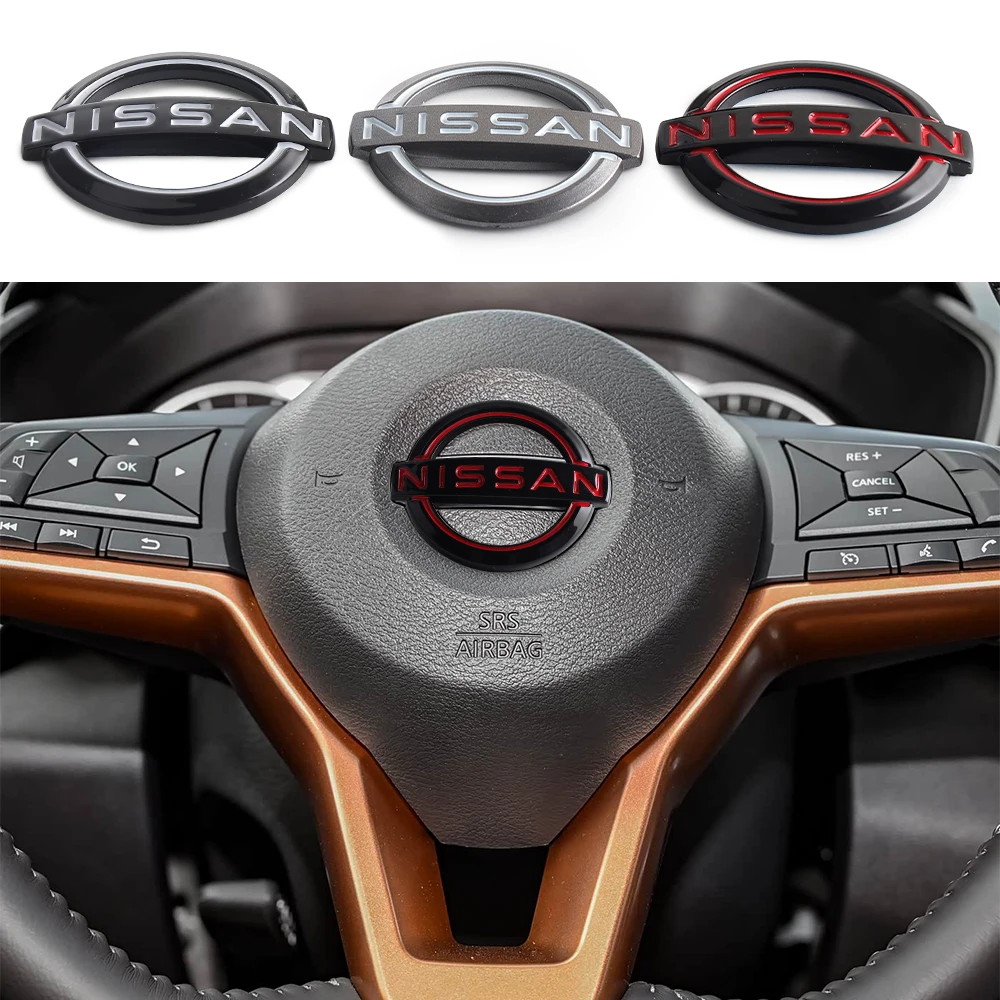 1 pçs abs adesivo emblema do volante do carro para nissan gtr nismo juke murano navara qashqai sentra sylphy teana x-trail livina