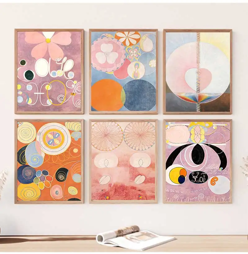 Hilma Af Klint Abstract Exhibition Museum Poster Bohemian Wall Art Print Picture Scandinavian Canvas Painting Home Bedroom Decor