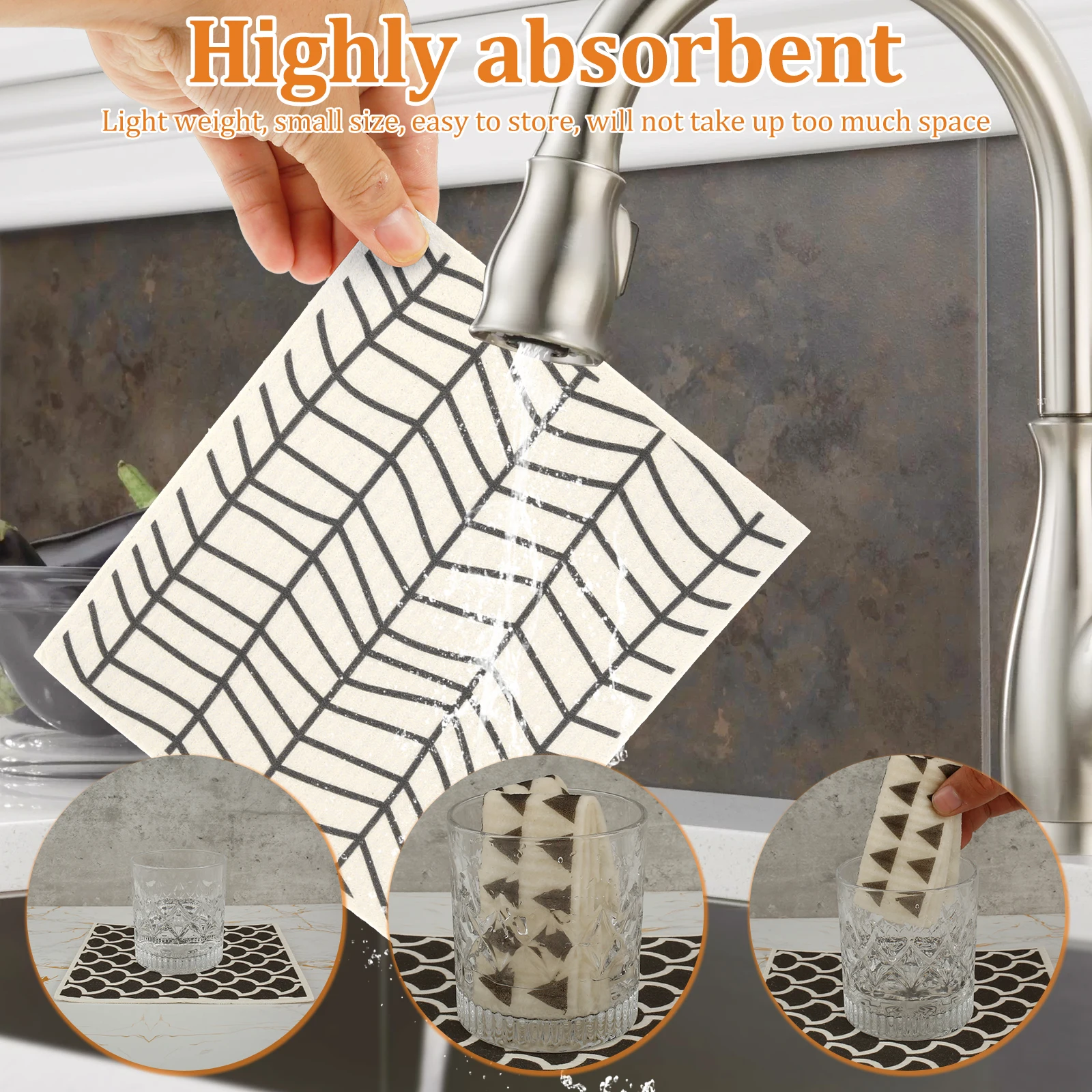 12Pcs Swedish Dishcloths Kitchen Dish Towels Absorbent Kitchen Dish Rags Reusable Soft Non-woven Cloths for Washing Dishes Tools