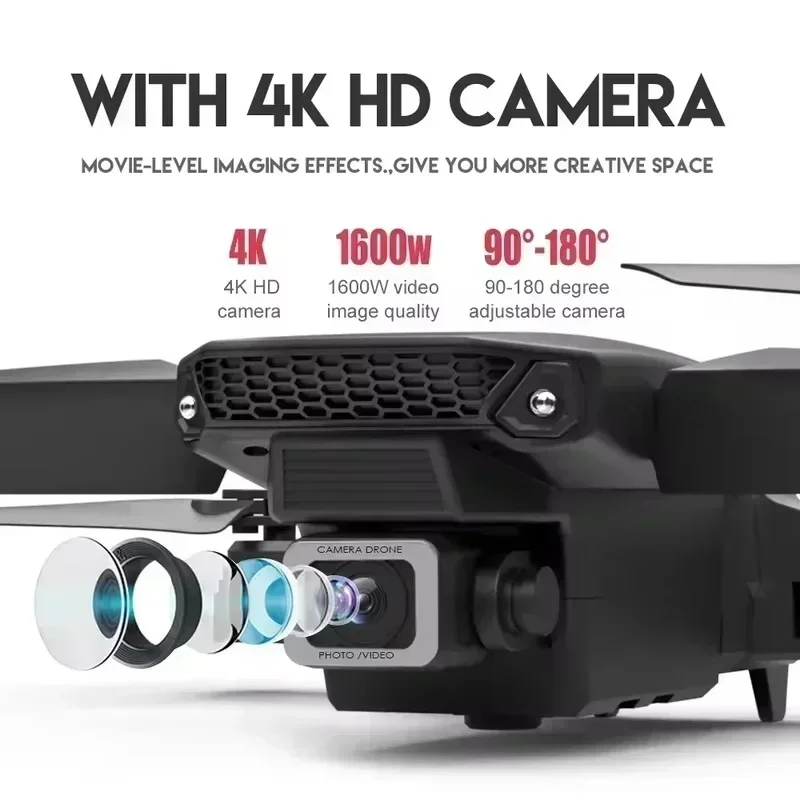 طائرة بدون طيار E88Pro RC قابلة للطي مع كاميرا احترافية مزدوجة الدقة 8K 1080P زاوية واسعة WIFI FPV طائرة هليكوبتر الارتفاع عقد  #2